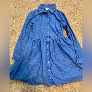 J.Crew Blue Boho Long Sleeve Dress Women one size Casual